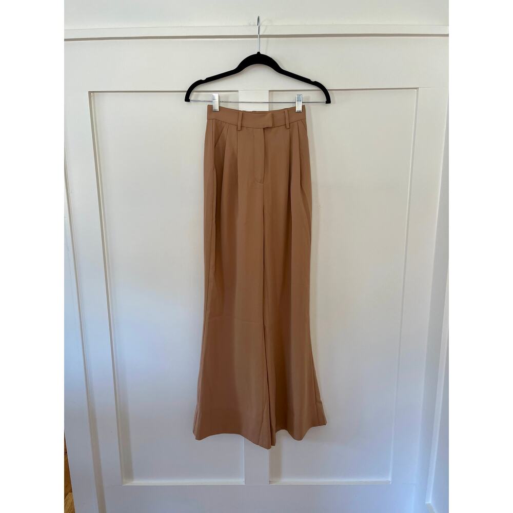 Misha Wide Leg Pleated‎ Pants Tan Size 0